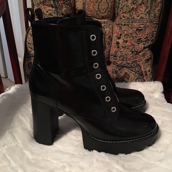 Zara Platform Boots. Patent Leather size 41/11 - Picture 7 of 8